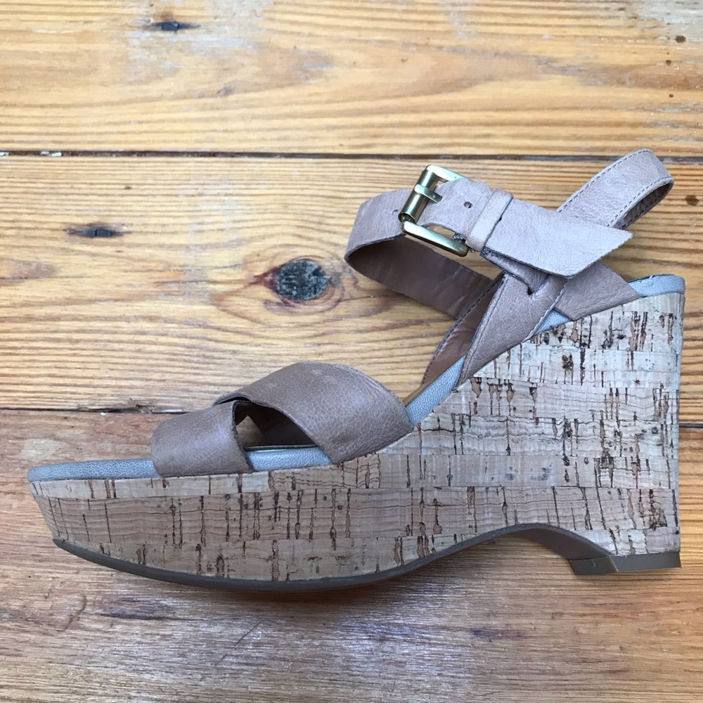 Franco Sarto Leather Cork Platform Wedge Sandals, EUC, 7 - Picture 6 of 14